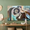 Abstract canvas wall art: Faces among waves of colors - Image 4