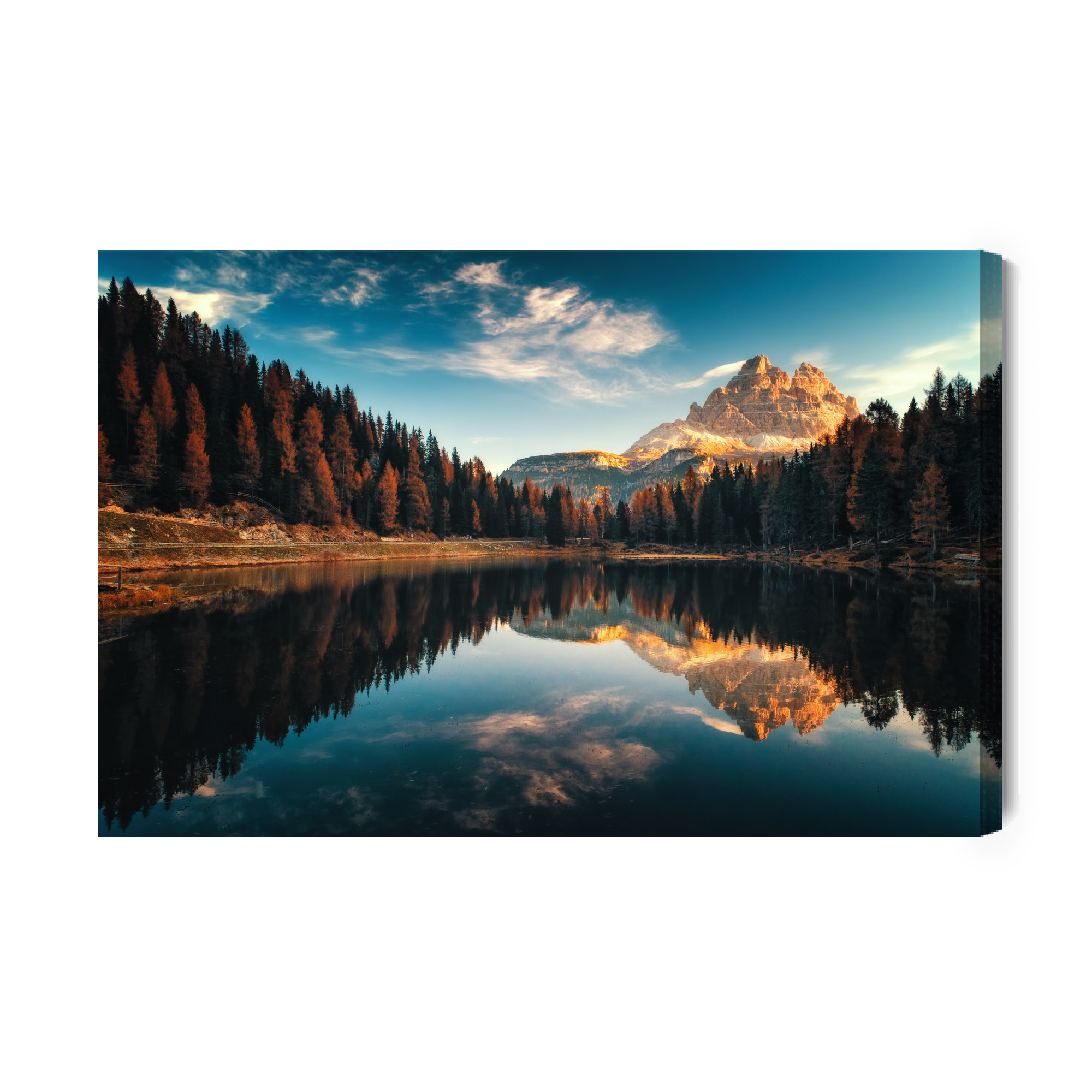 Canvas wall art: Lake Antorno – picturesque reflection of nature in water - Image 2
