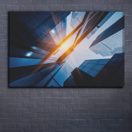 Canvas wall art: Skyscrapers in Shanghai – modern city perspective