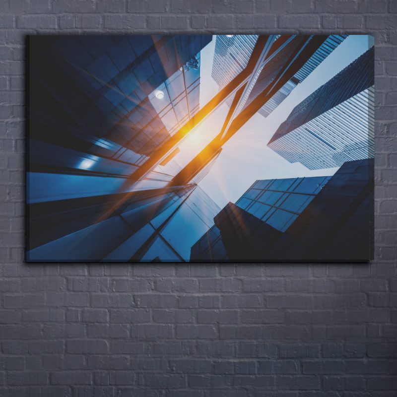 Canvas wall art: Skyscrapers in Shanghai – modern city perspective