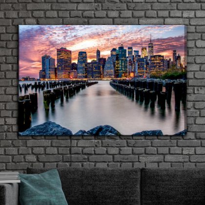 Canvas wall art: New York skyline after sunset