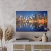 Canvas Wall Art: Manhattan at Night – The Glow of the Metropolis by the Water - Image 3