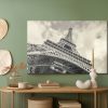 Canvas wall art: Eiffel Tower in black and white – perspective from the base - Image 4
