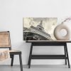 Canvas wall art: Eiffel Tower in black and white – perspective from the base - Image 5
