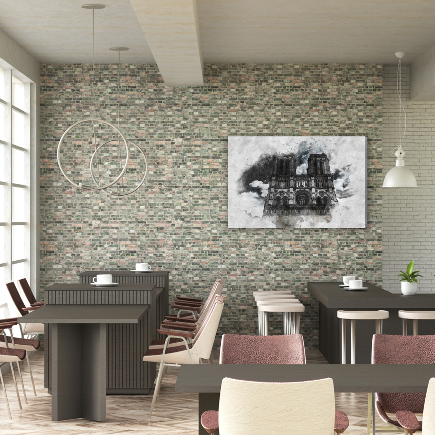 Canvas Wall Art: Notre-Dame in Watercolor Mist, Paris - Image 5