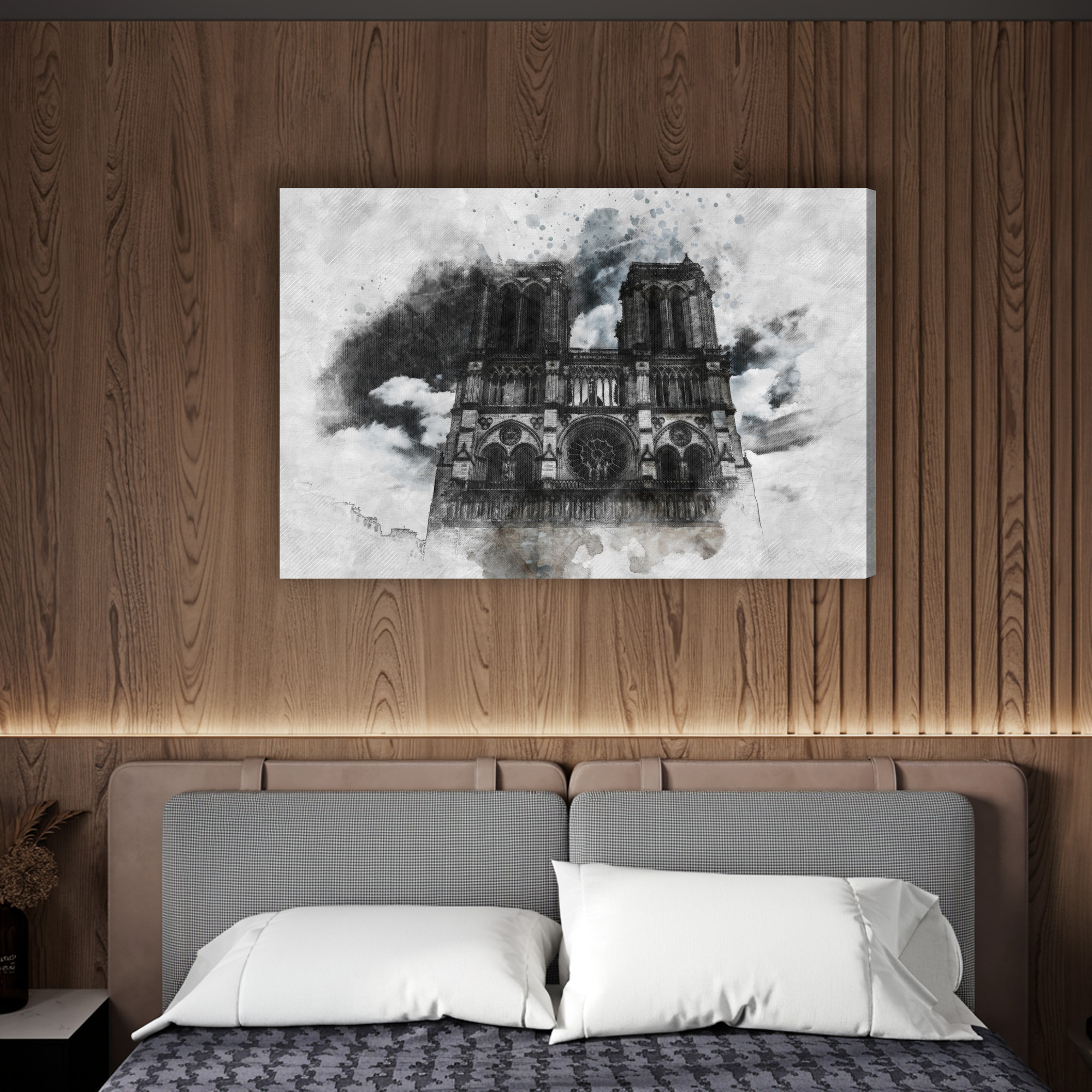 Canvas Wall Art: Notre-Dame in Watercolor Mist, Paris - Image 9