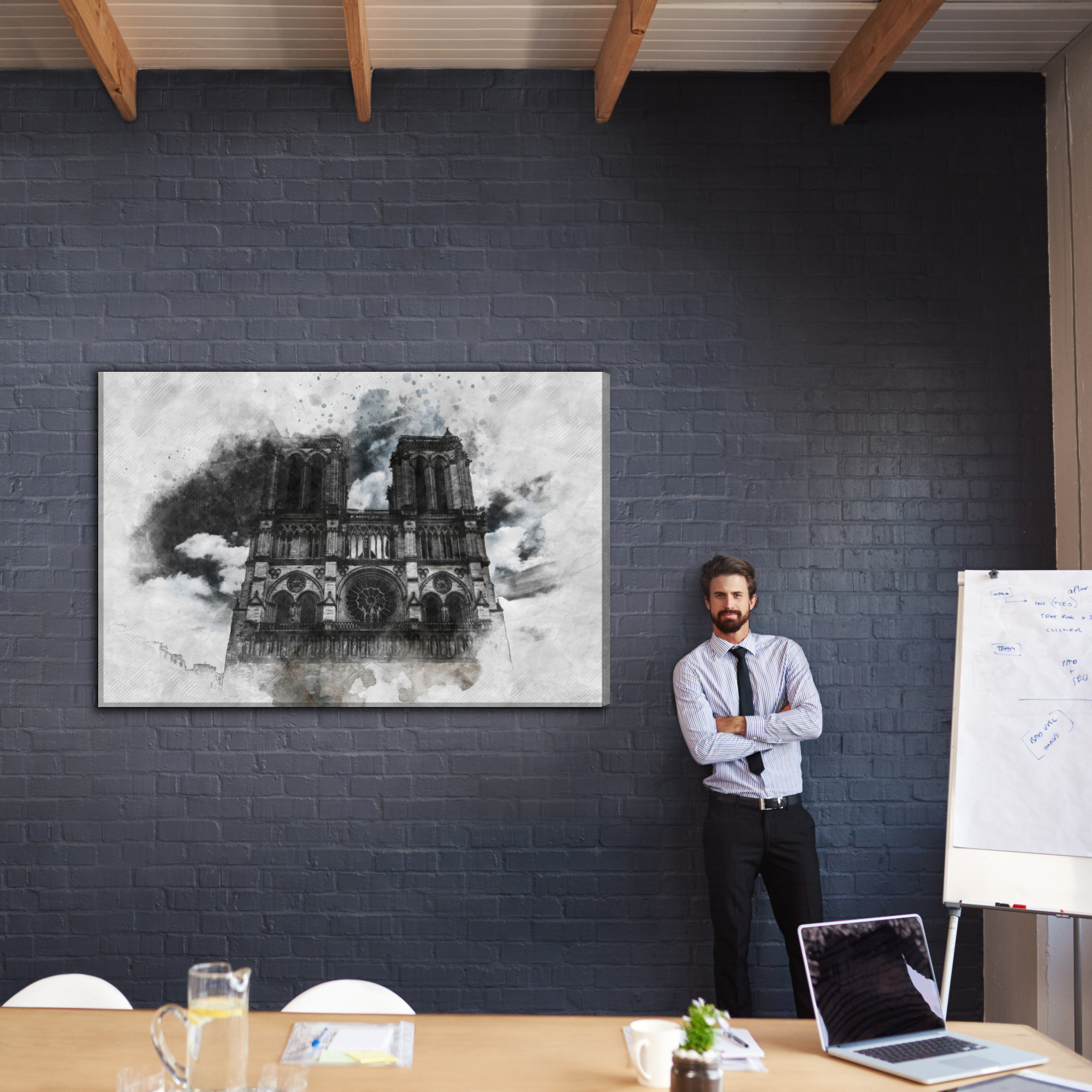 Canvas Wall Art: Notre-Dame in Watercolor Mist, Paris - Image 6