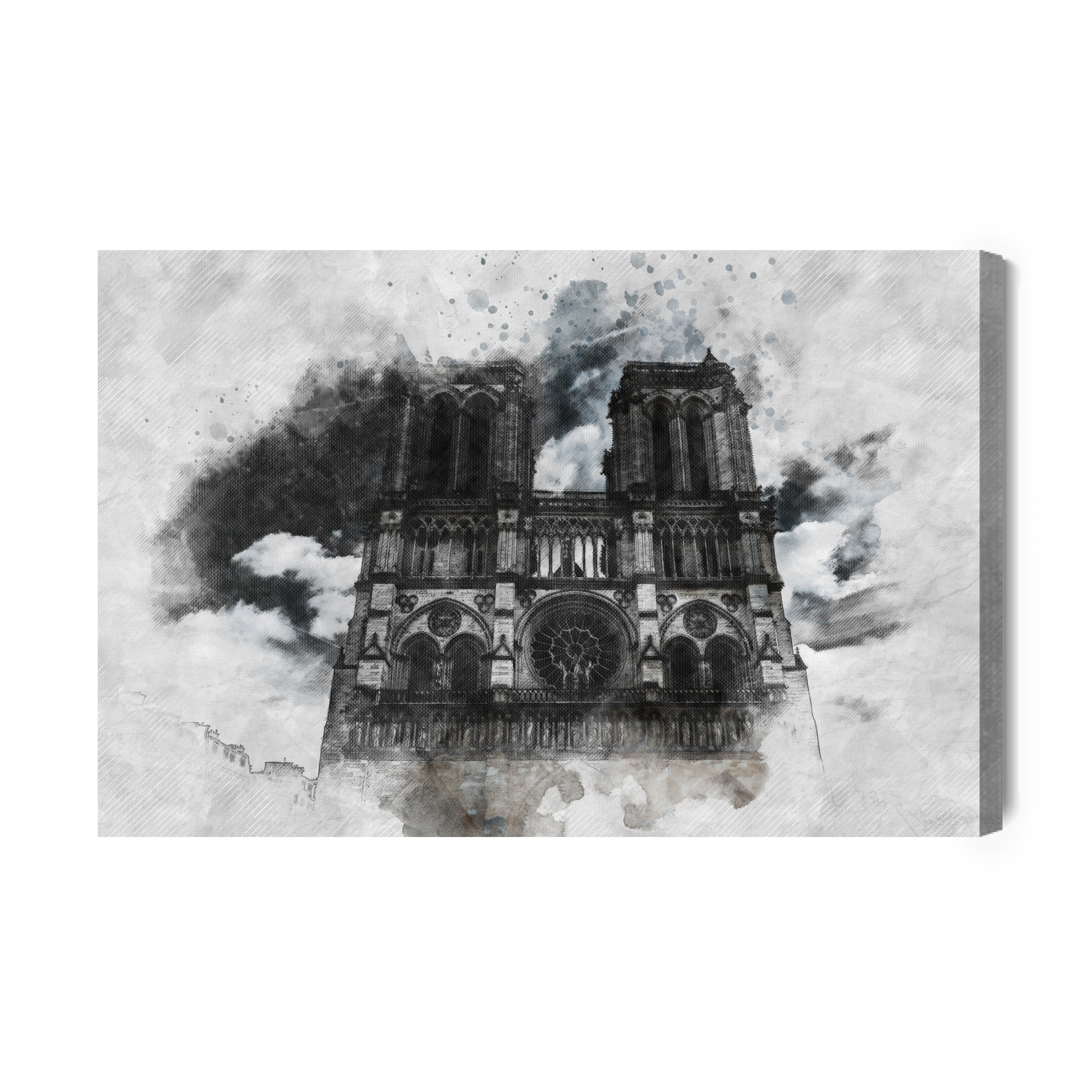 Artistic Canvas Wall Art: Notre Dame in the Mist – Parisian Elegance - Image 2