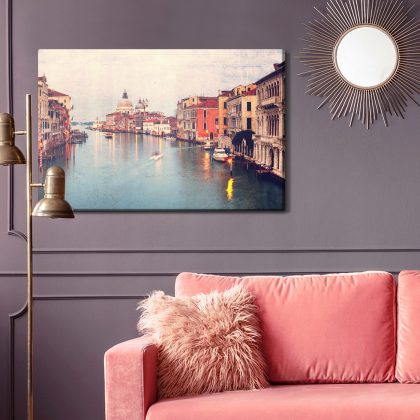Canvas print Venice canal view at dusk