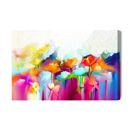 Leinwandbild Abstrakte Blumen voller Farben
