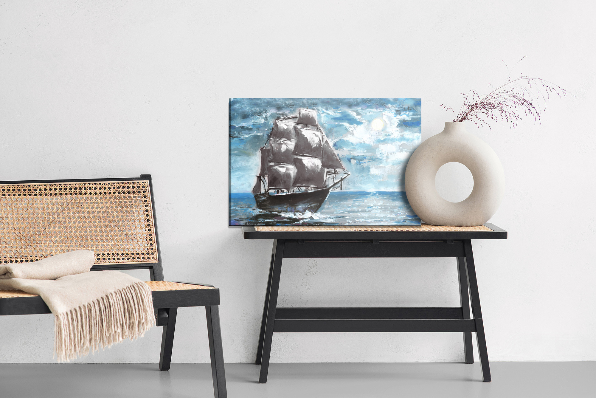 Canvas Print: Sailboat at Sea in Sunlight – for Living Room and Office - Image 6
