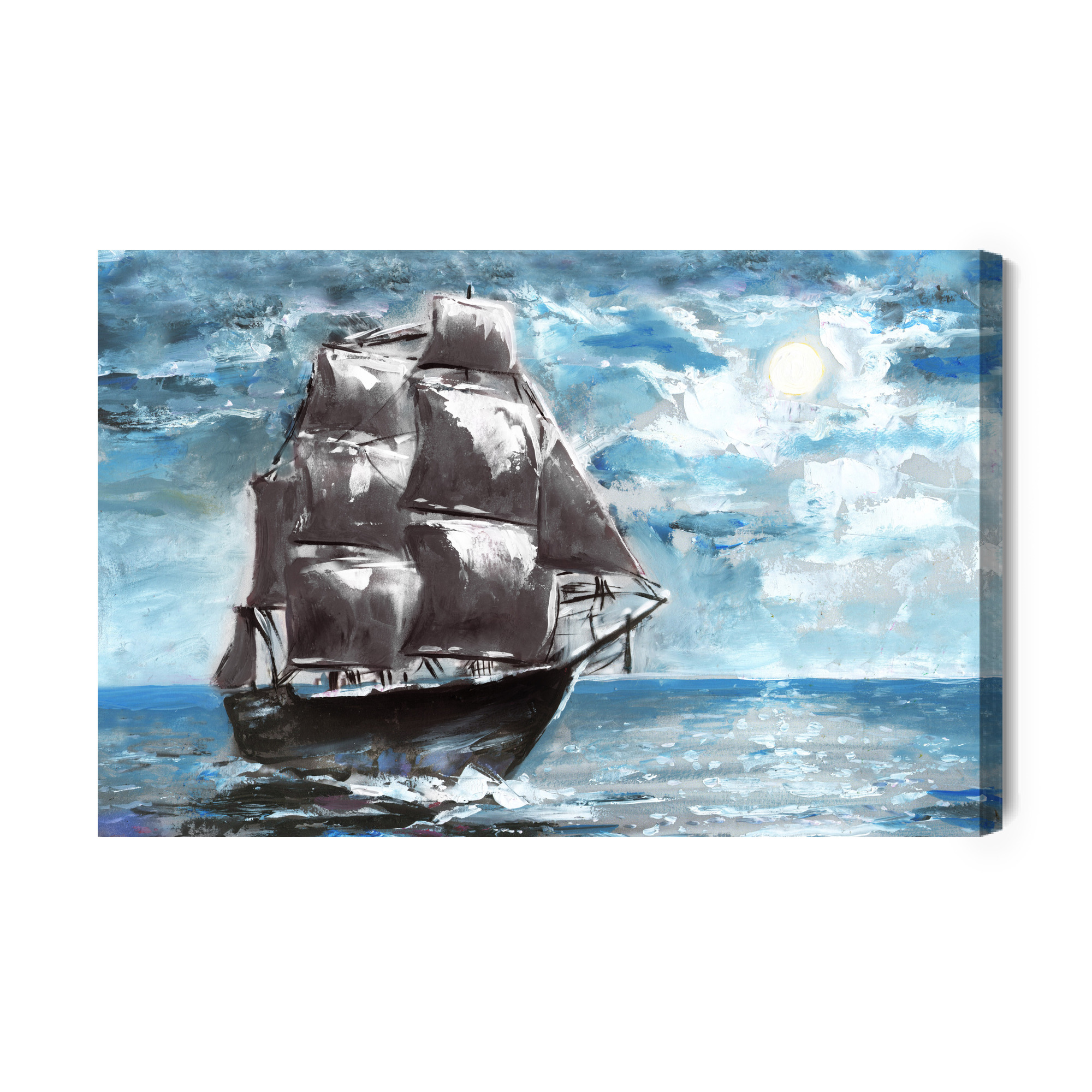 Canvas Print: Sailboat at Sea in Sunlight – for Living Room and Office - Image 2