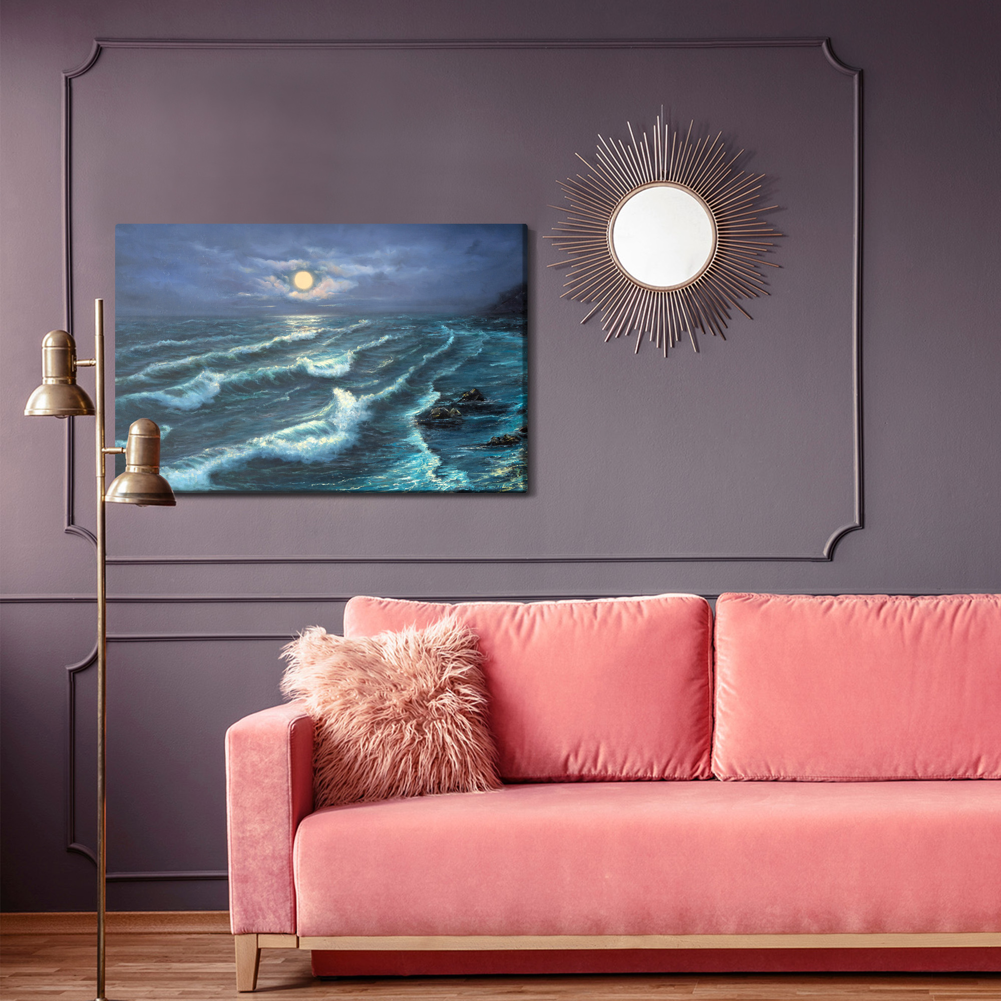 Canvas print Night sea in moonlight - Image 6