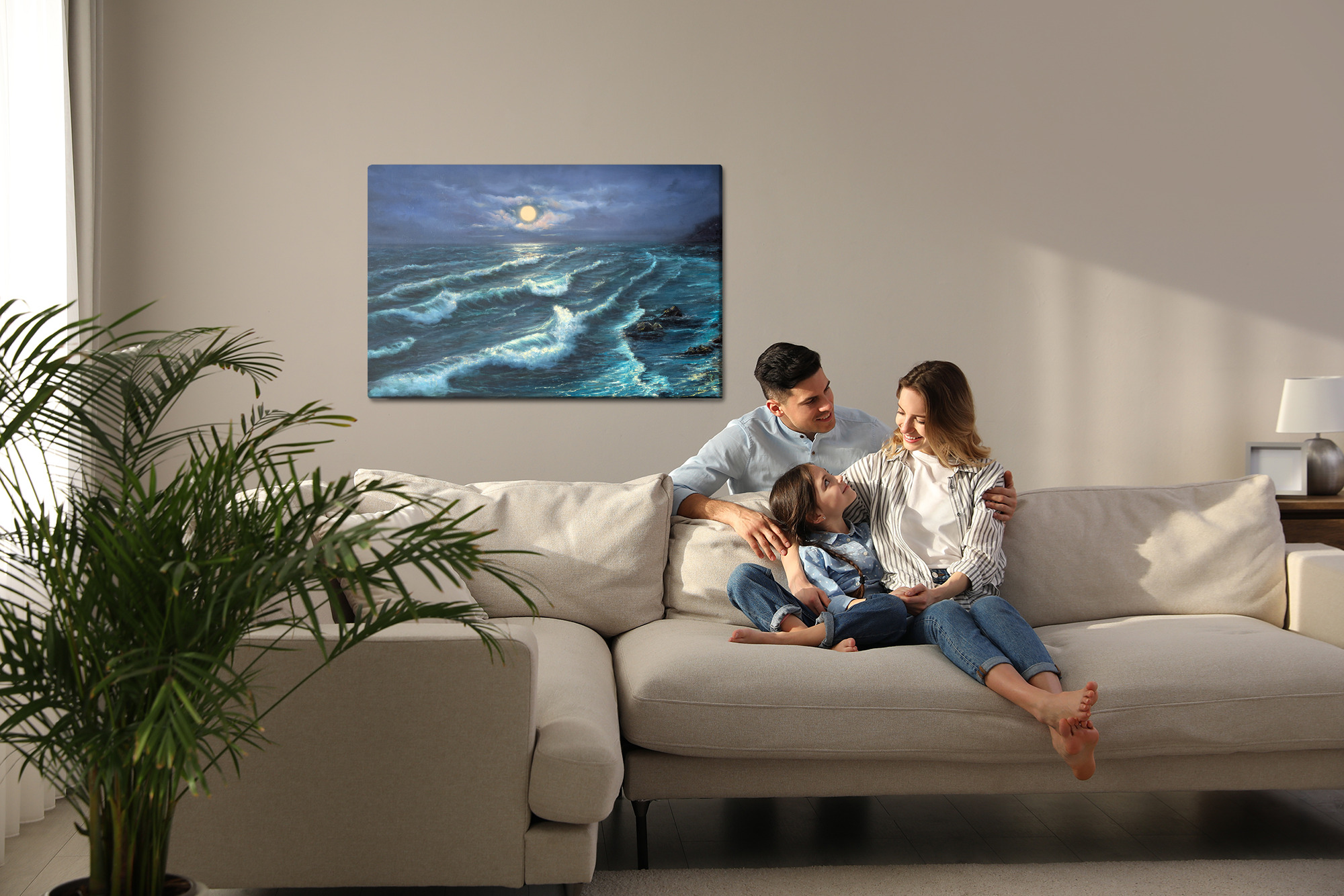 Canvas print Night sea in moonlight - Image 9