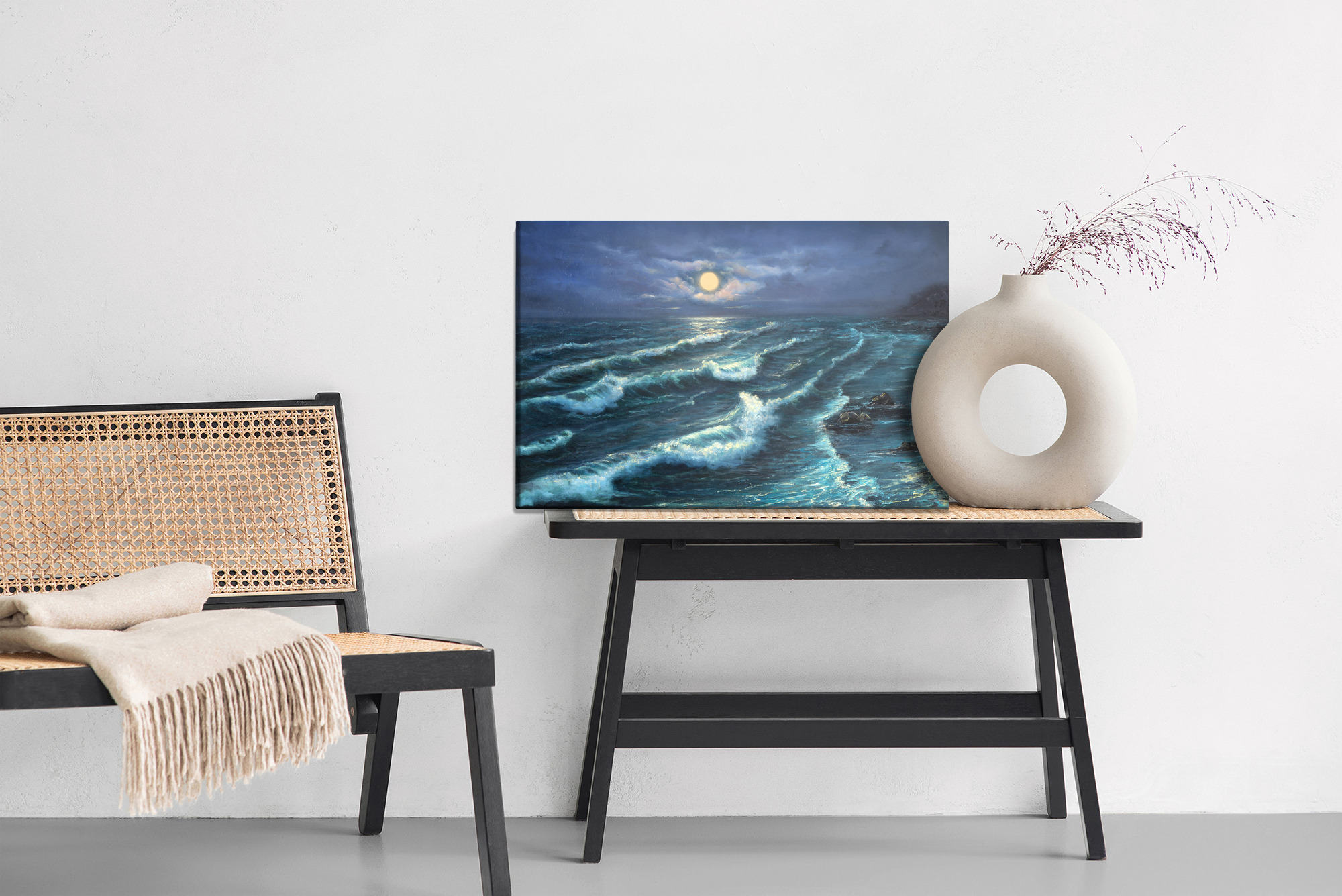 Canvas print Night sea in moonlight - Image 8