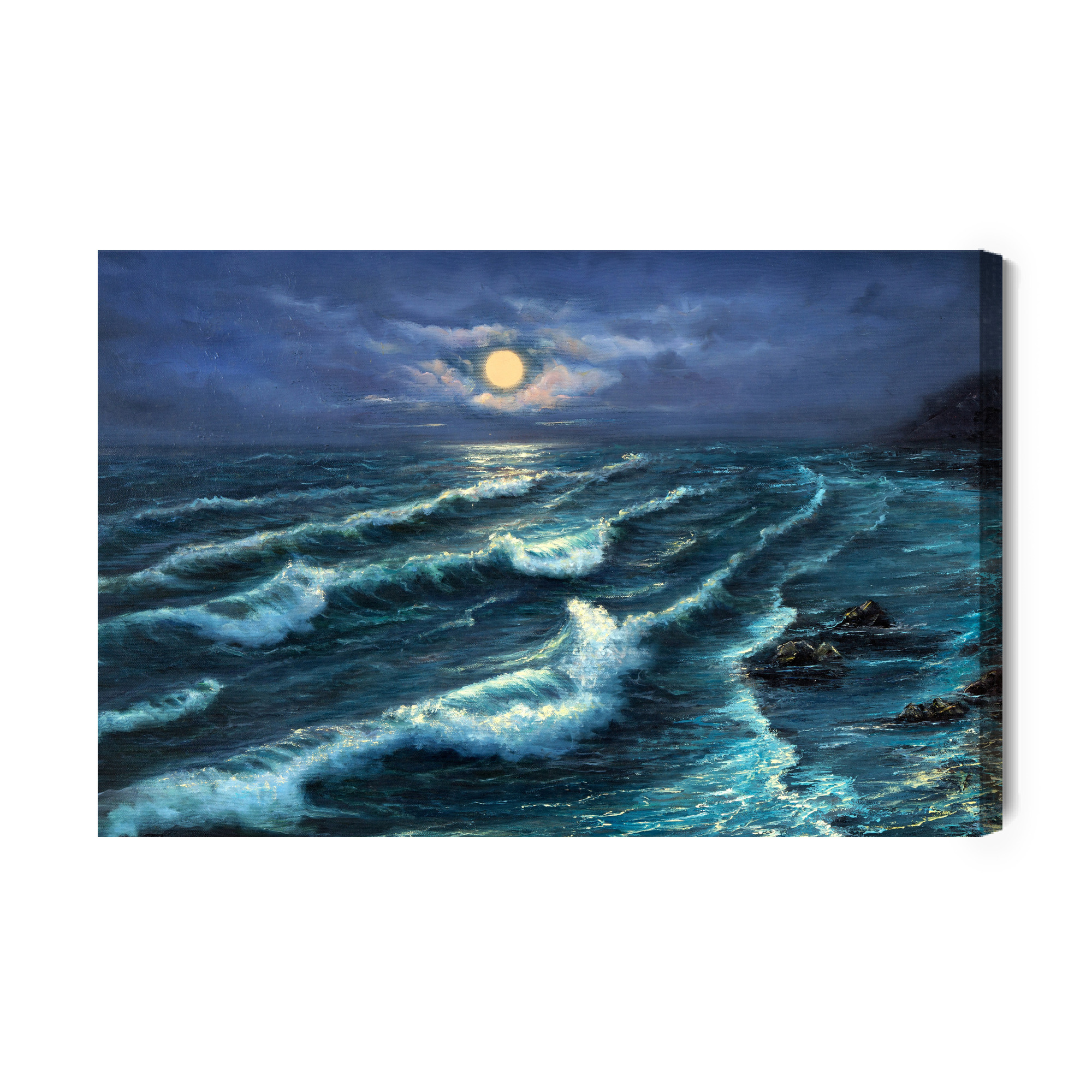 Canvas print Night sea in moonlight - Image 2