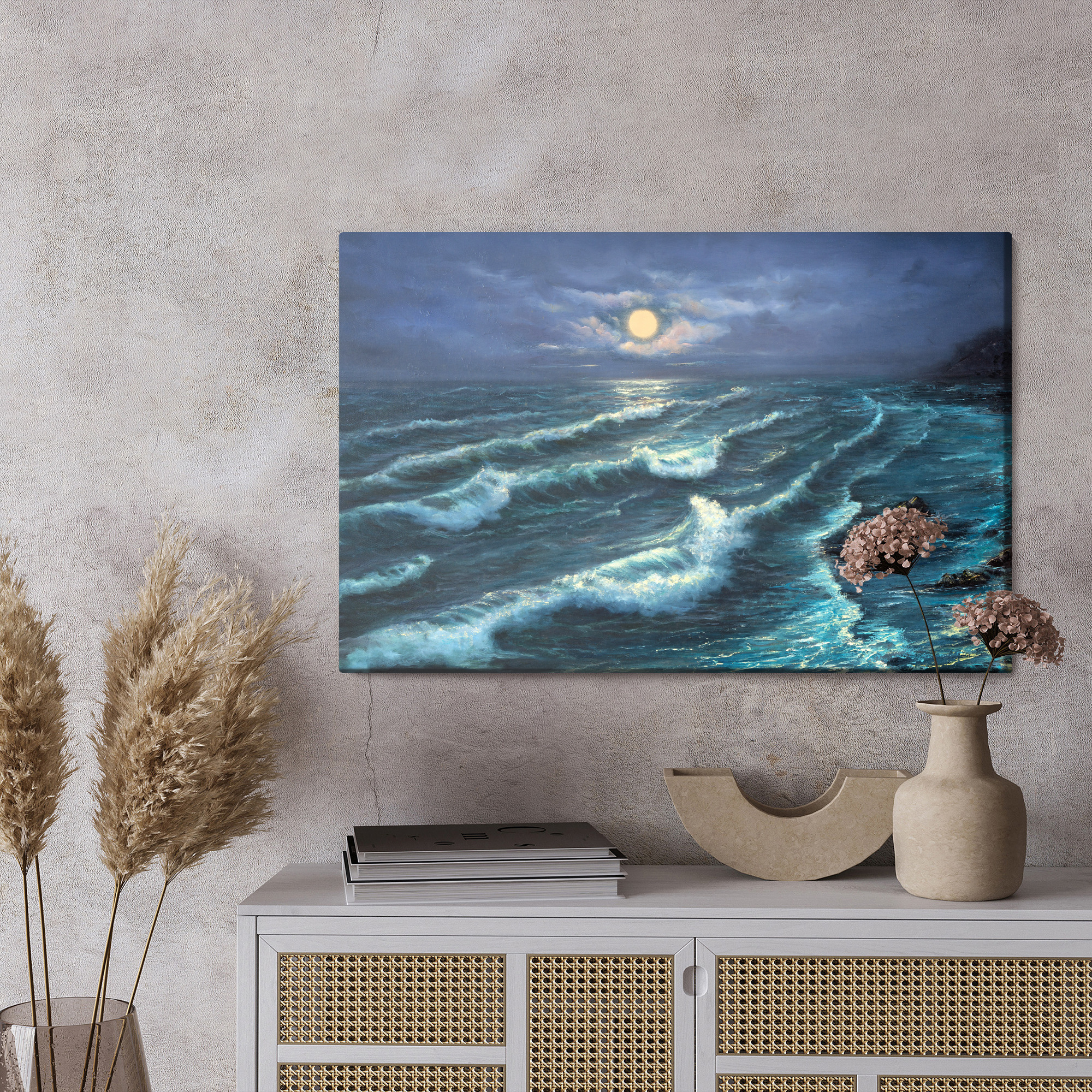 Canvas print Night sea in moonlight - Image 5