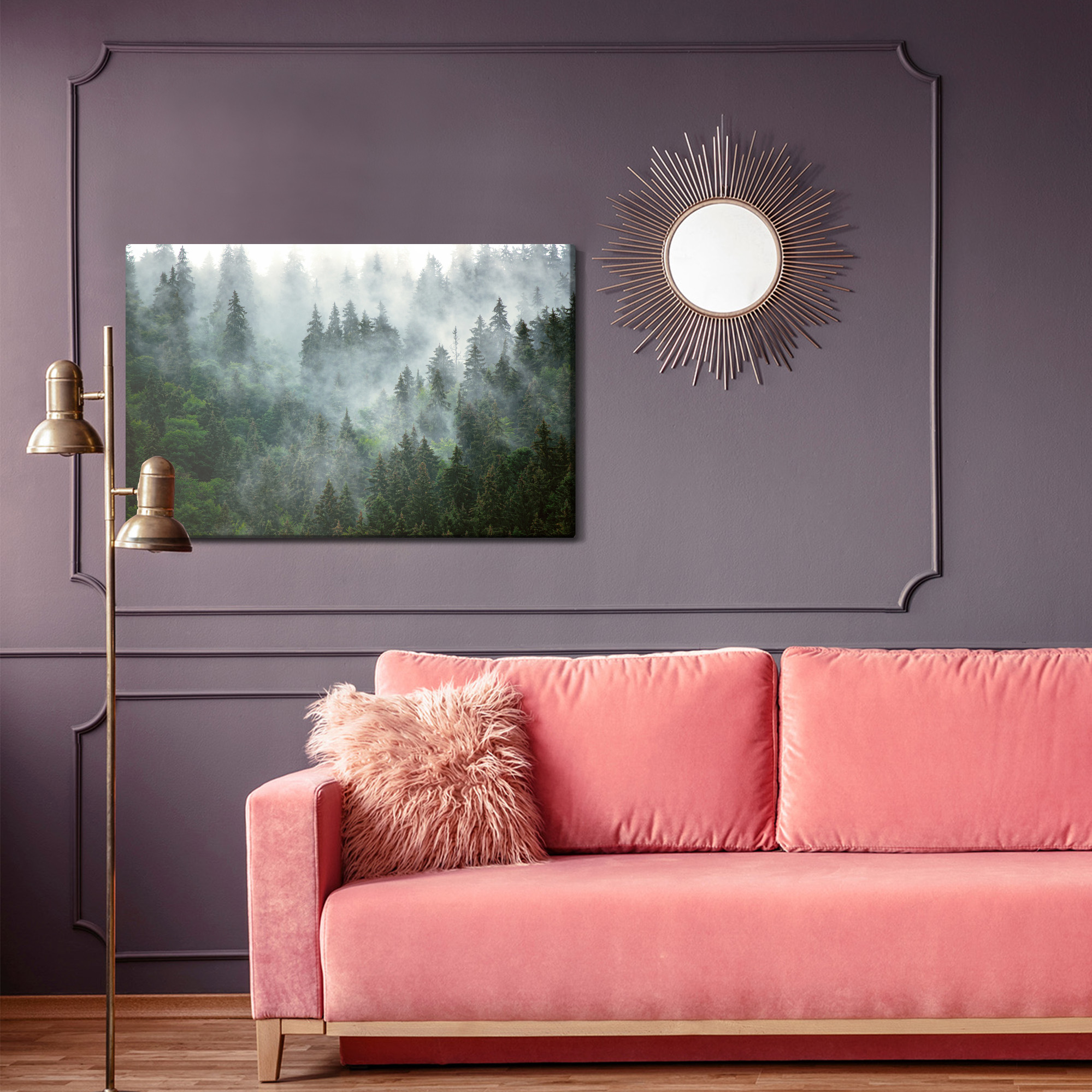 Forest Mist at Dawn – Modern Canvas Wall Art for Living Room and Bedroom - Image 4