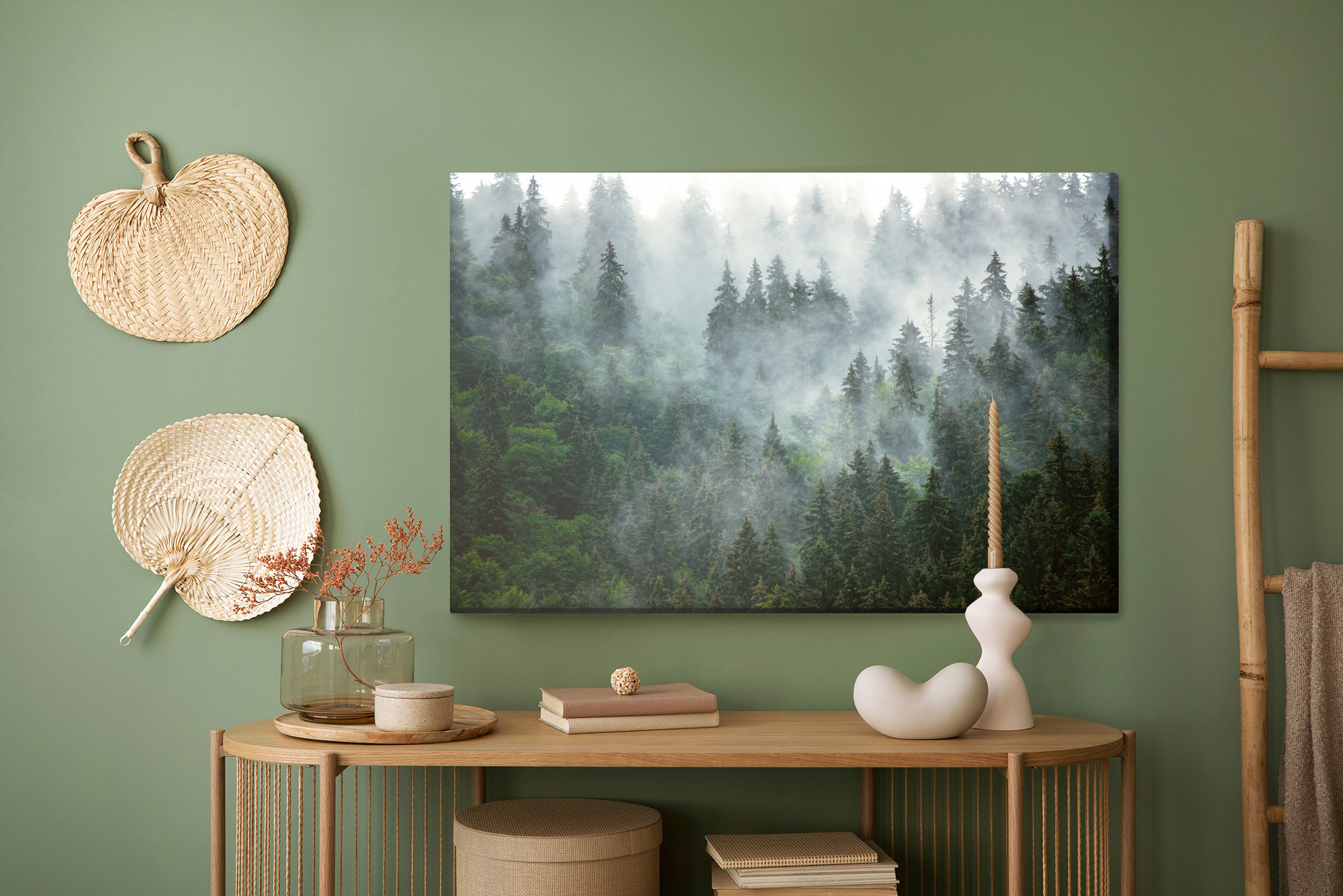 Forest Mist at Dawn – Modern Canvas Wall Art for Living Room and Bedroom - Image 5