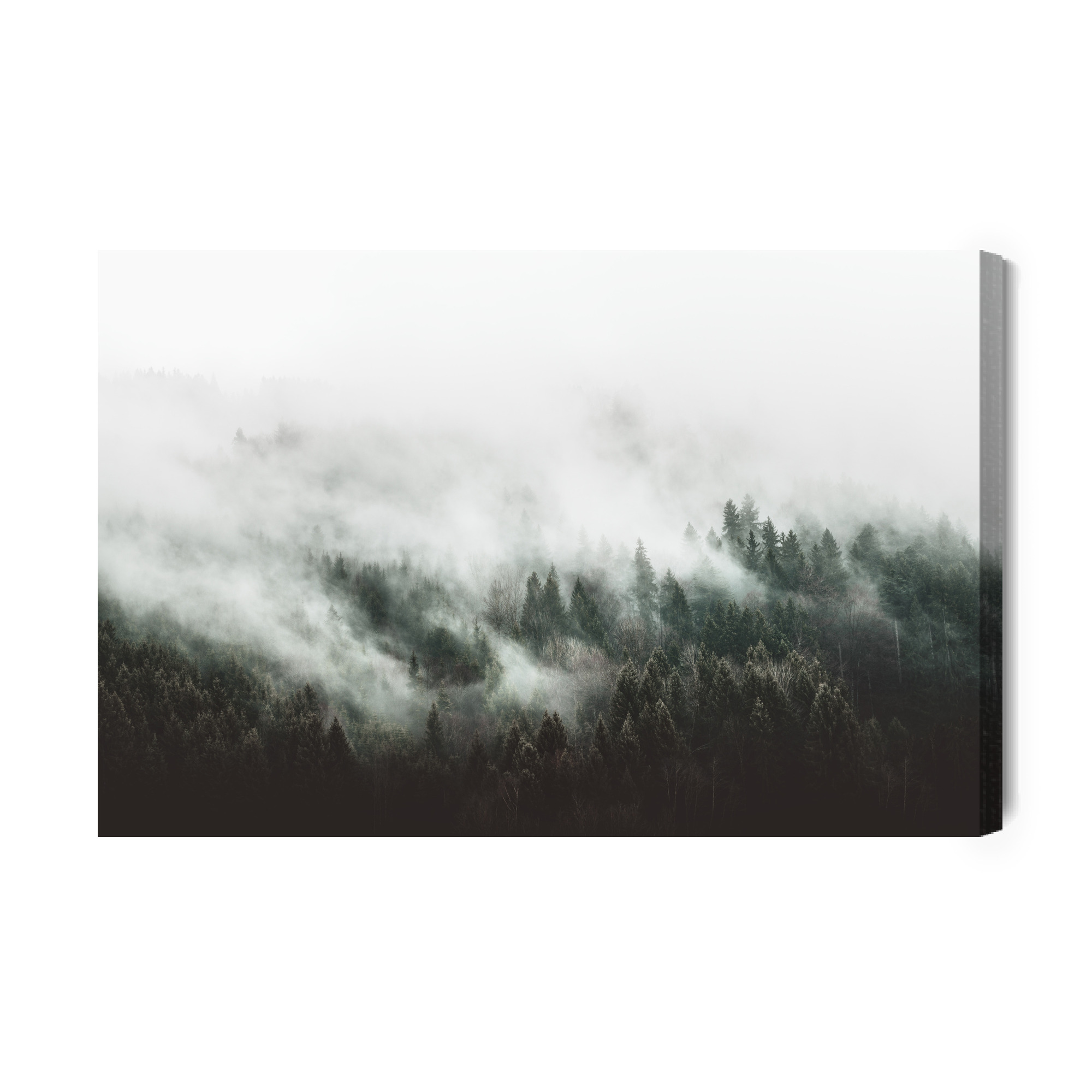 Modern canvas wall art: Mountain forest in the mist – minimalist decoration for the living room and office - Image 2
