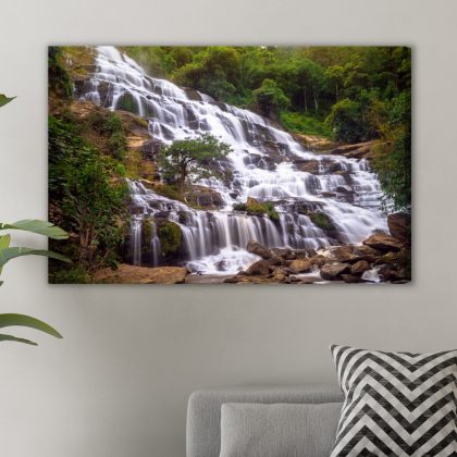 Jungle waterfall canvas wall art