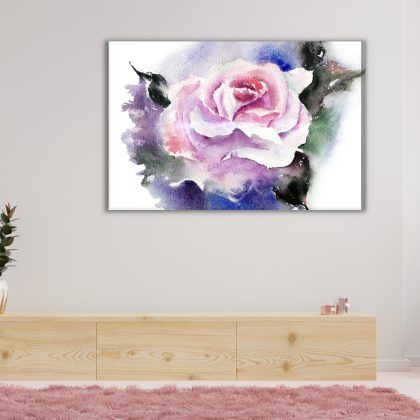 Canvas print pastel rose in watercolor style