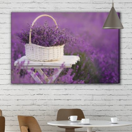 Canvas Art: Provençal Lavender Basket – The Scent of Summer and the Calm of Nature