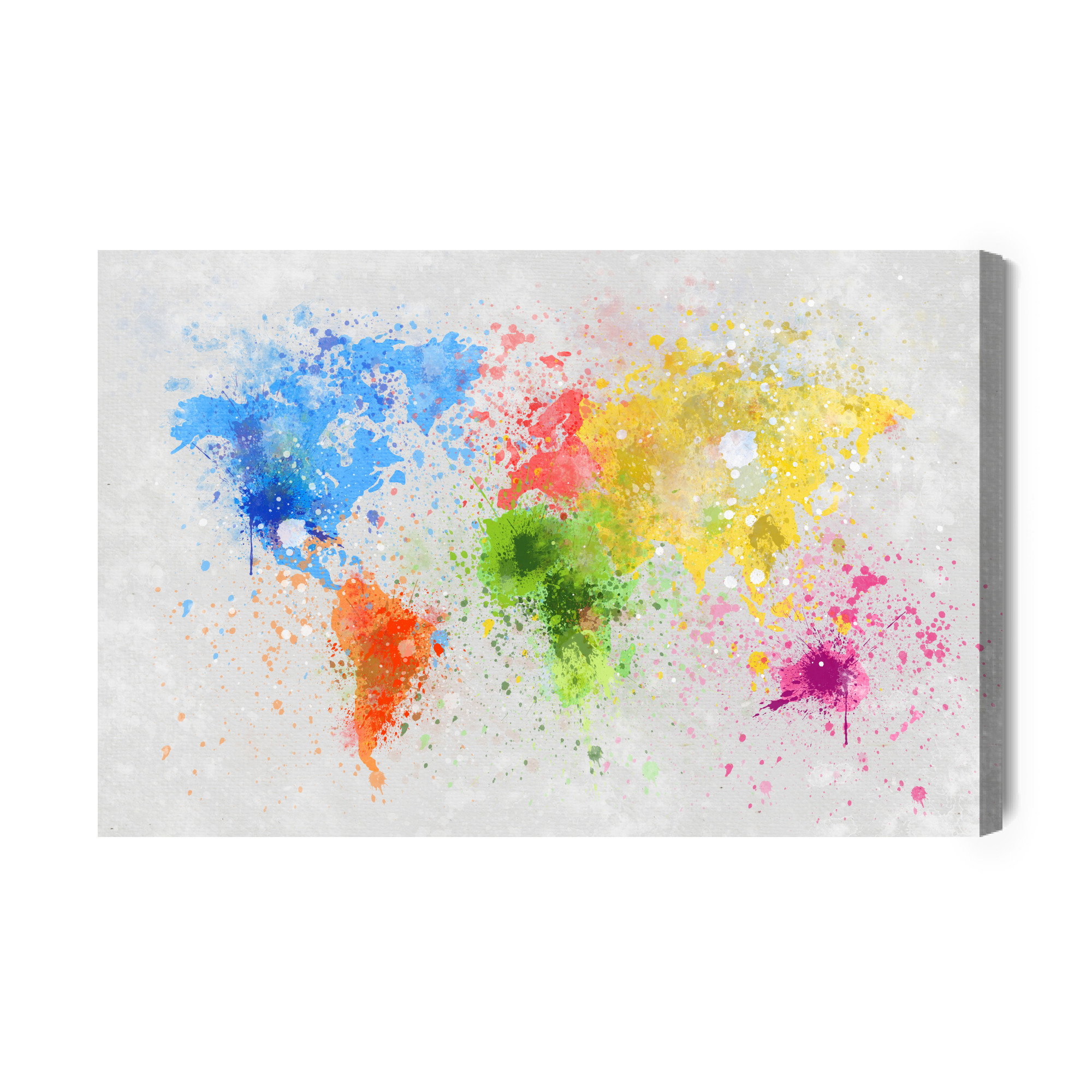 Colorful world map canvas in watercolor style - Image 2