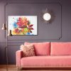 Modern canvas wall art: Colorful watercolor leaves – energetic decoration for the living room and bedroom - Image 3