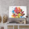 Modern canvas wall art: Colorful watercolor leaves – energetic decoration for the living room and bedroom - Image 2