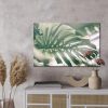 Canvas wall art: Monstera leaf in shades of green – minimalist decoration - Image 2