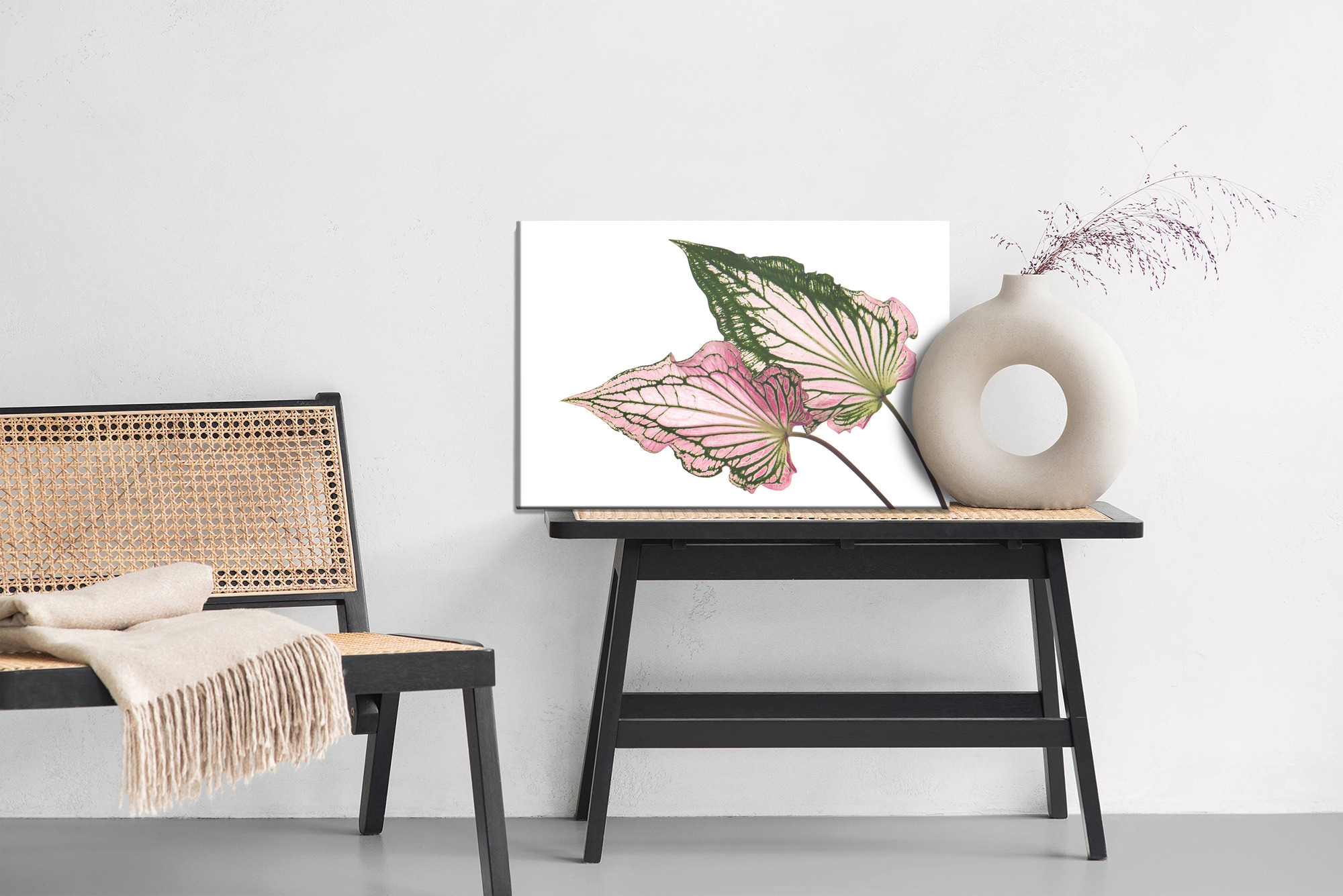 Modern Canvas Print: Pink and Green Leaves – Perfect for the Living Room - Image 6
