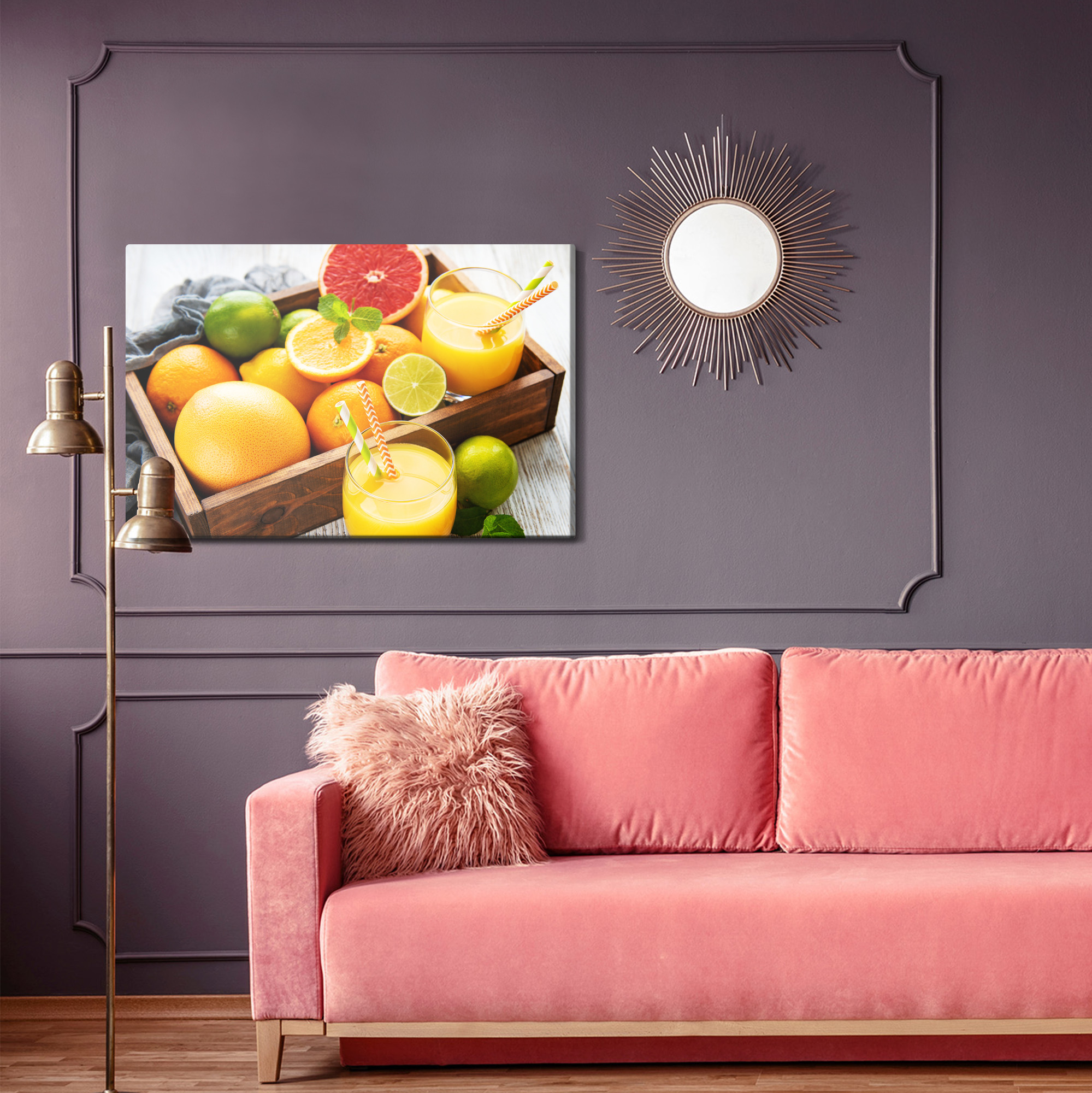 Juicy Citrus in a Wooden Crate – Colourful Canvas Print for the Kitchen - Image 6