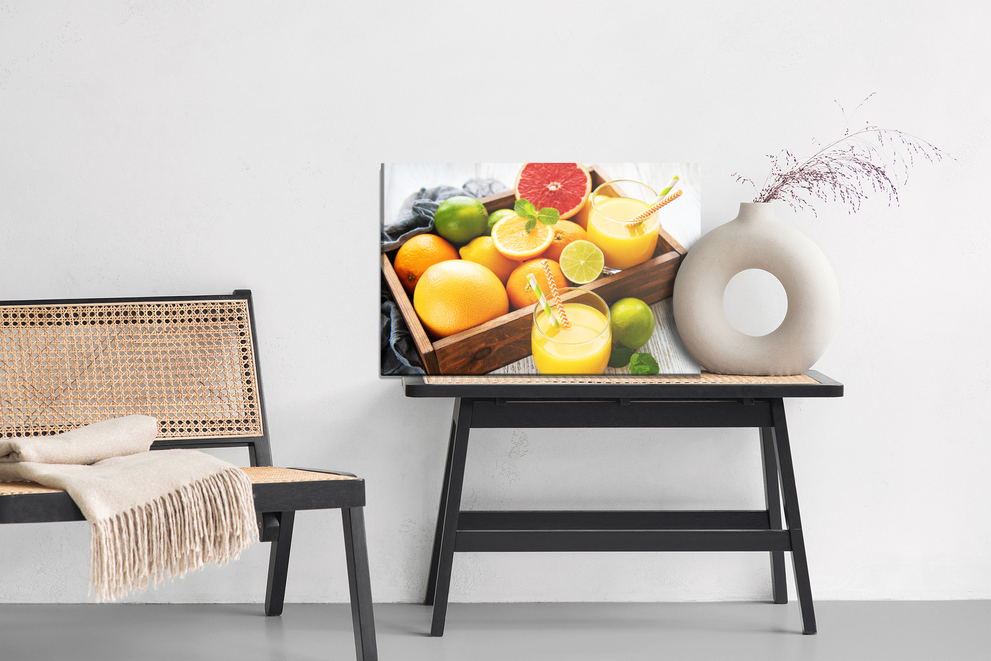 Juicy Citrus in a Wooden Crate – Colourful Canvas Print for the Kitchen - Image 8