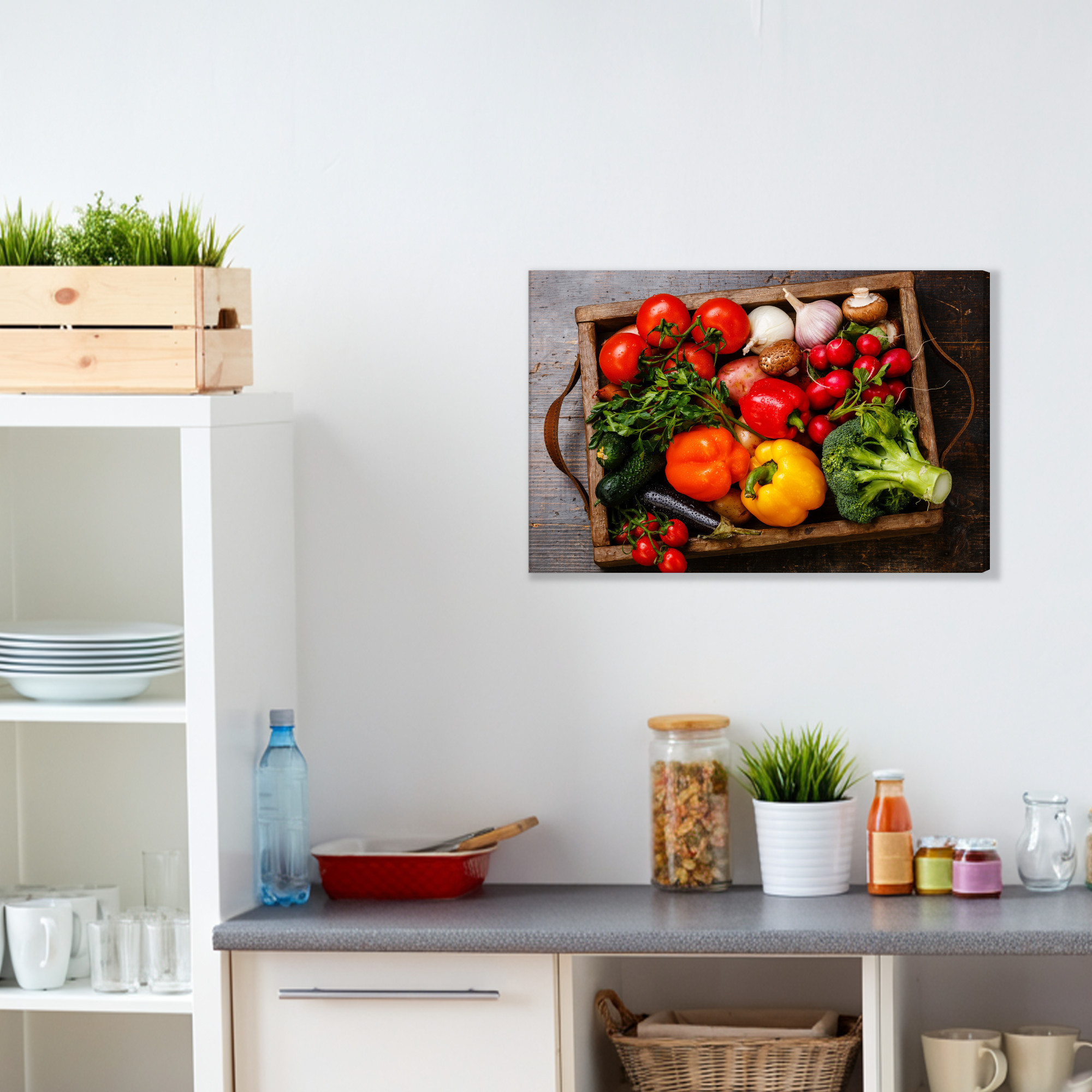 Colorful Vegetables in a Crate – Appetising Canvas Wall Art for Kitchen and Dining Area - Image 3