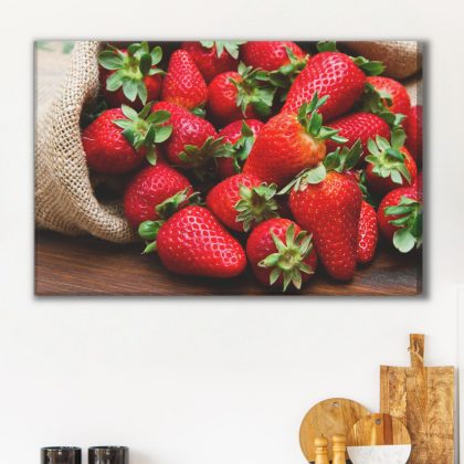 Juicy Strawberries – Canvas Wall Art for Kitchen, Dining Room and Living Room