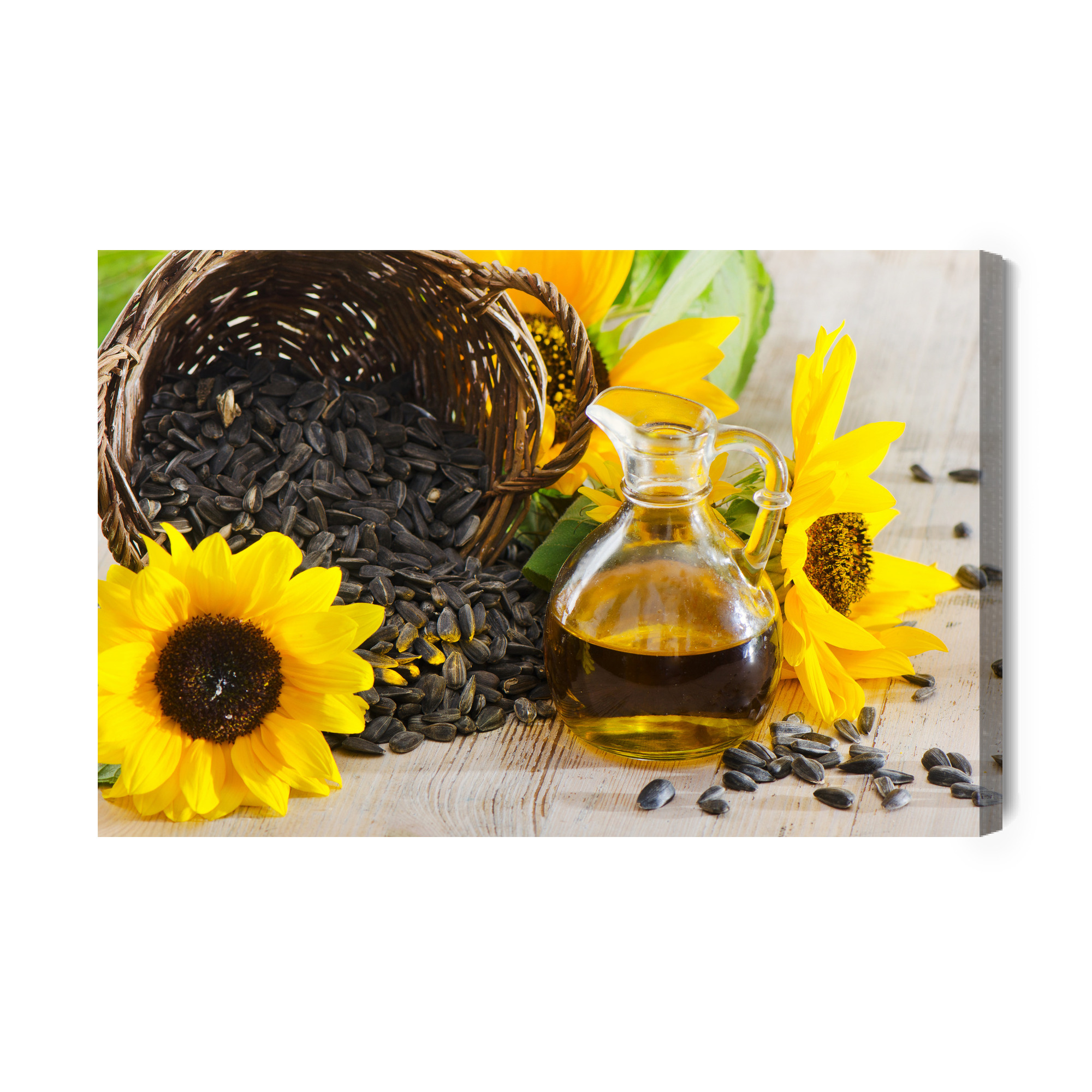 Canvas wall art: Sunflowers, seeds and oil – warm decoration for kitchen and dining room - Image 2