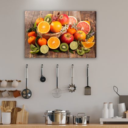 Colorful citrus fruits, canvas wall art