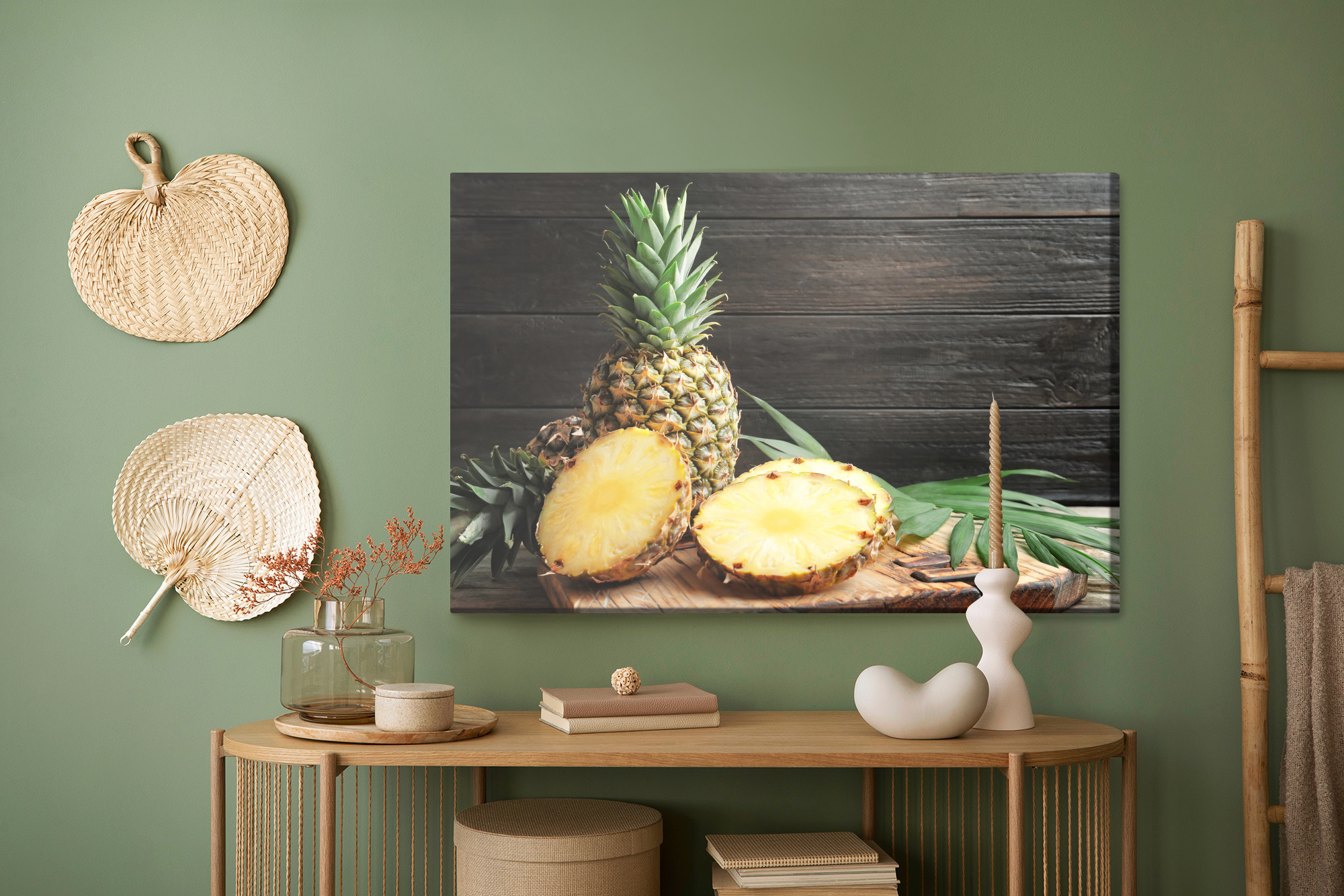 Juicy pineapple in the kitchen – canvas print - Image 6