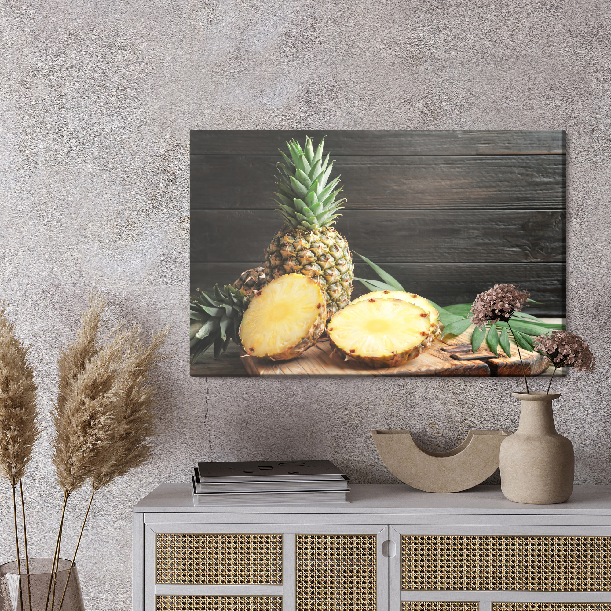 Juicy pineapple in the kitchen – canvas print - Image 4