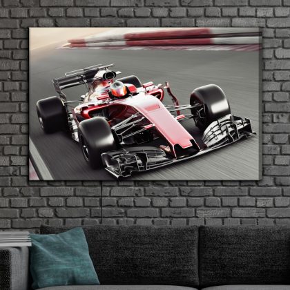 Canvas Wall Art: Racing F1 Car in Action – Speed and Energy for Your Interior