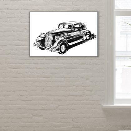 Canvas print classic retro car sketch