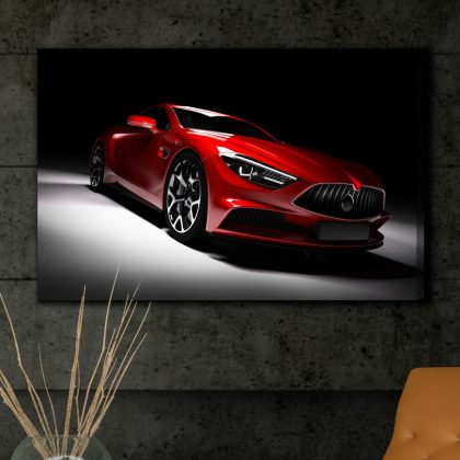 Moderní obraz na plátně: Červené sportovní auto – energie a styl