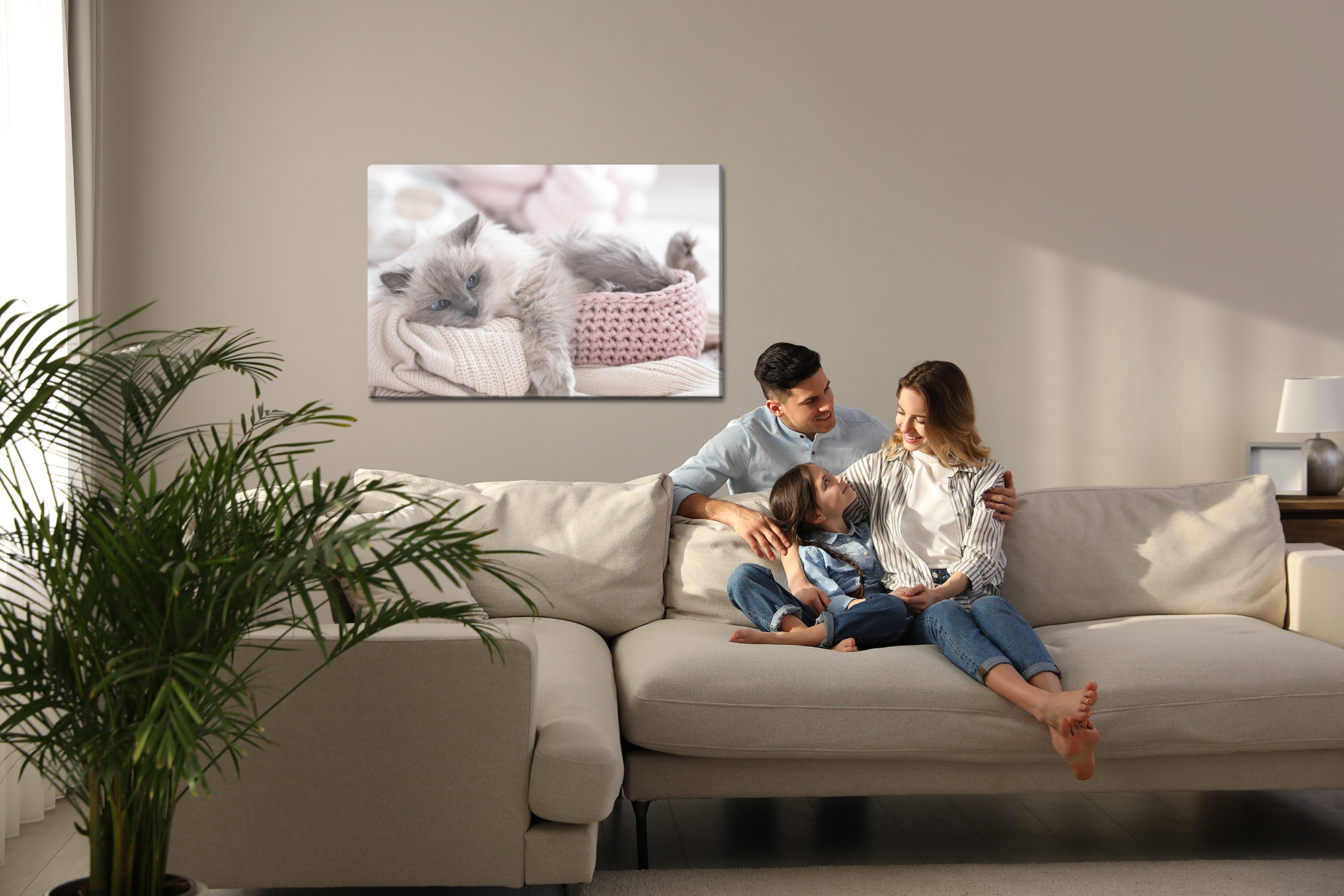 Canvas print cute kitten in pastels for living room - Image 8