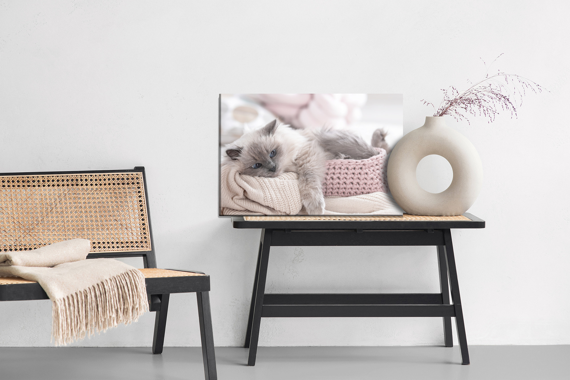 Canvas print cute kitten in pastels for living room - Image 7