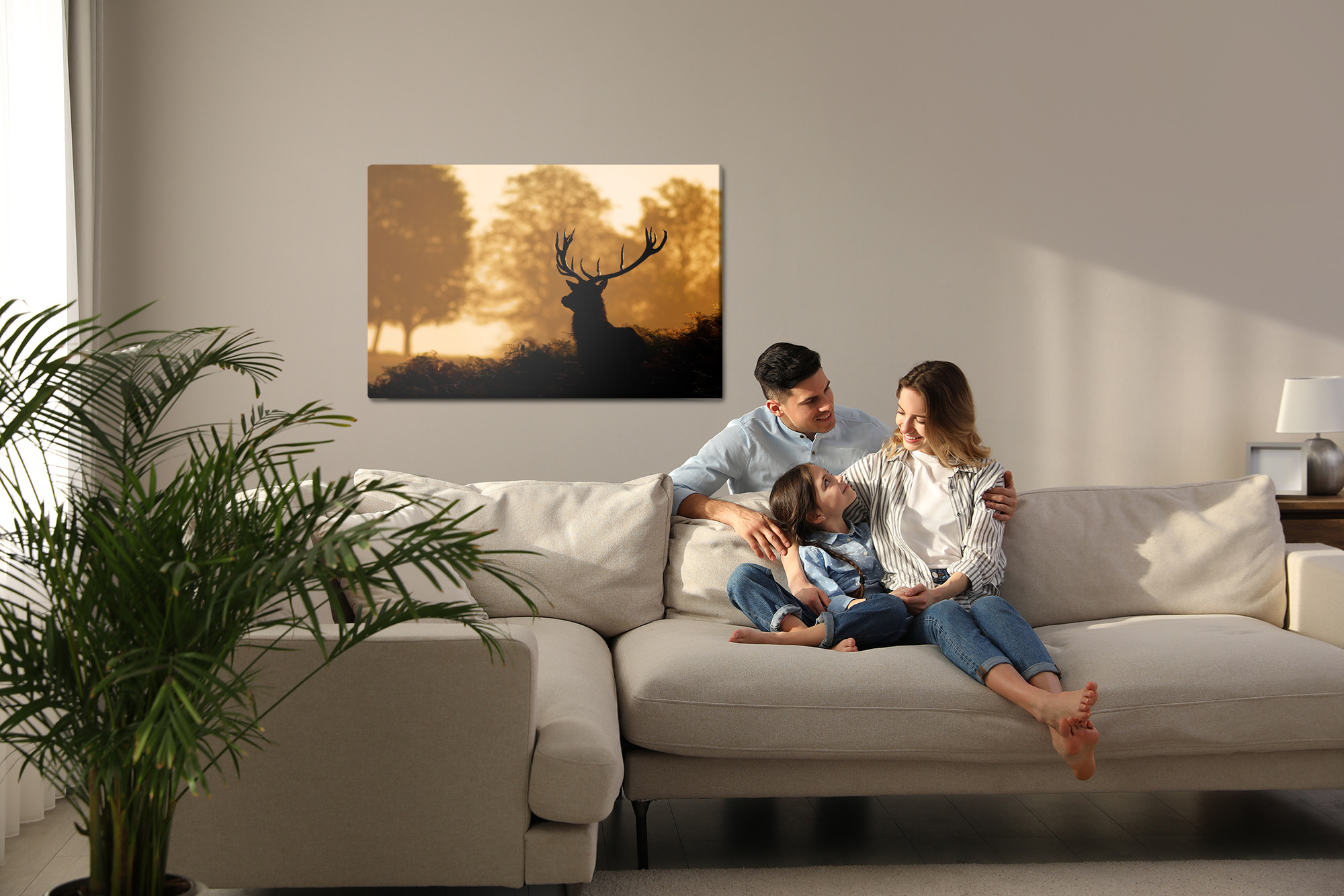 Canvas wall art: Deer silhouette at sunset – mood for the living room - Image 7