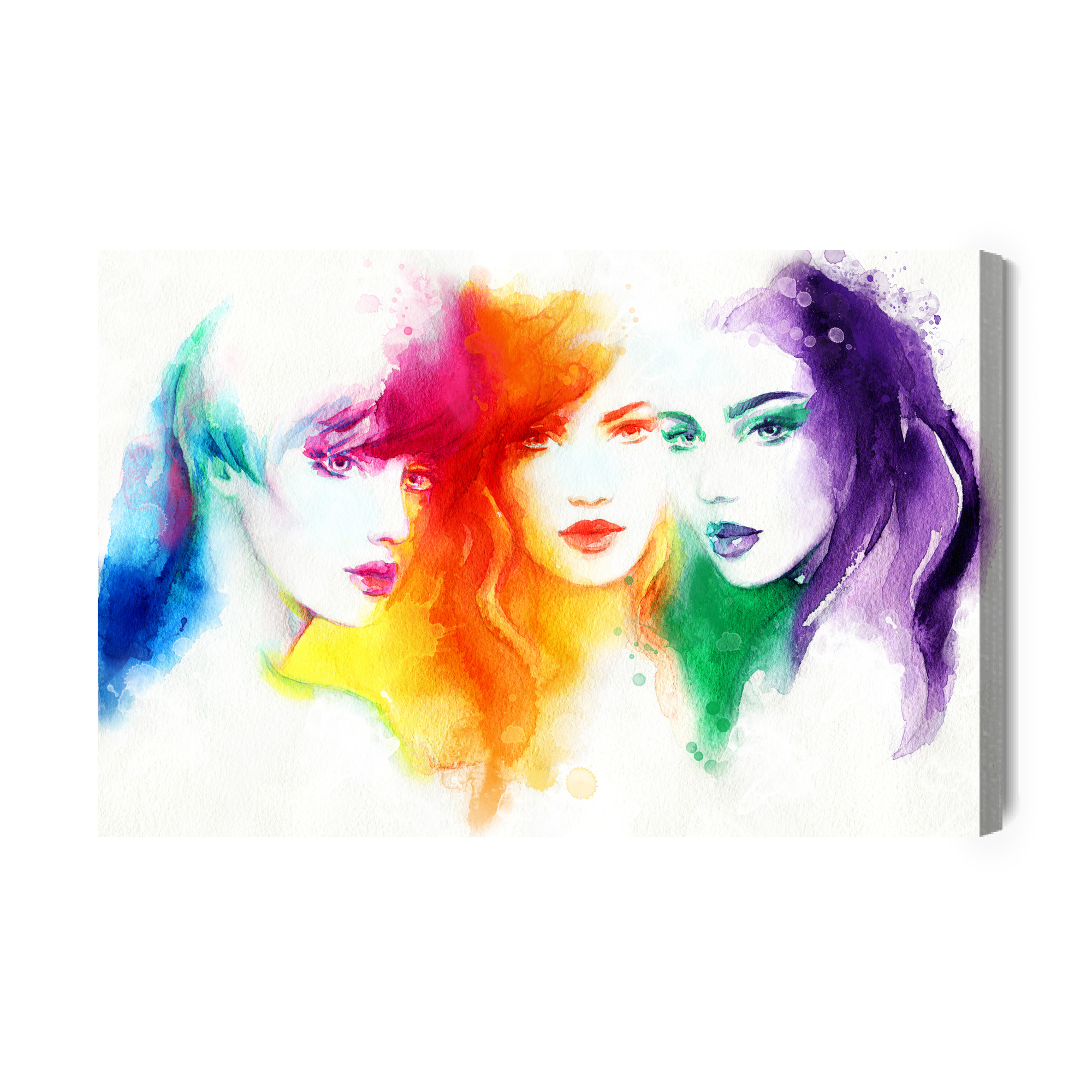 Colorful canvas art: Watercolor female portraits – perfect for the living room - Image 2