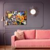 Modern Canvas Wall Art: Flowers in Brown and Orange Tones – Elegant Abstract for Living Room and Bedroom - Image 3