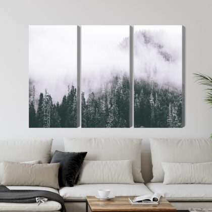 Misty Mountain Forest – Triptych Canvas Wall Art