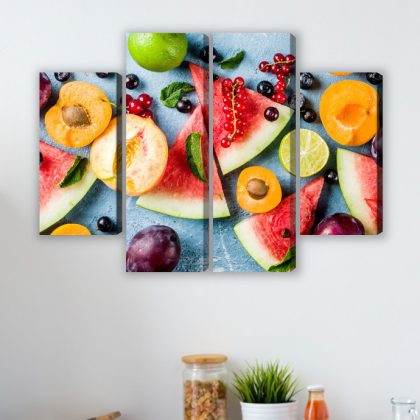 Juicy Fruits – Four-Panel Canvas Wall Art